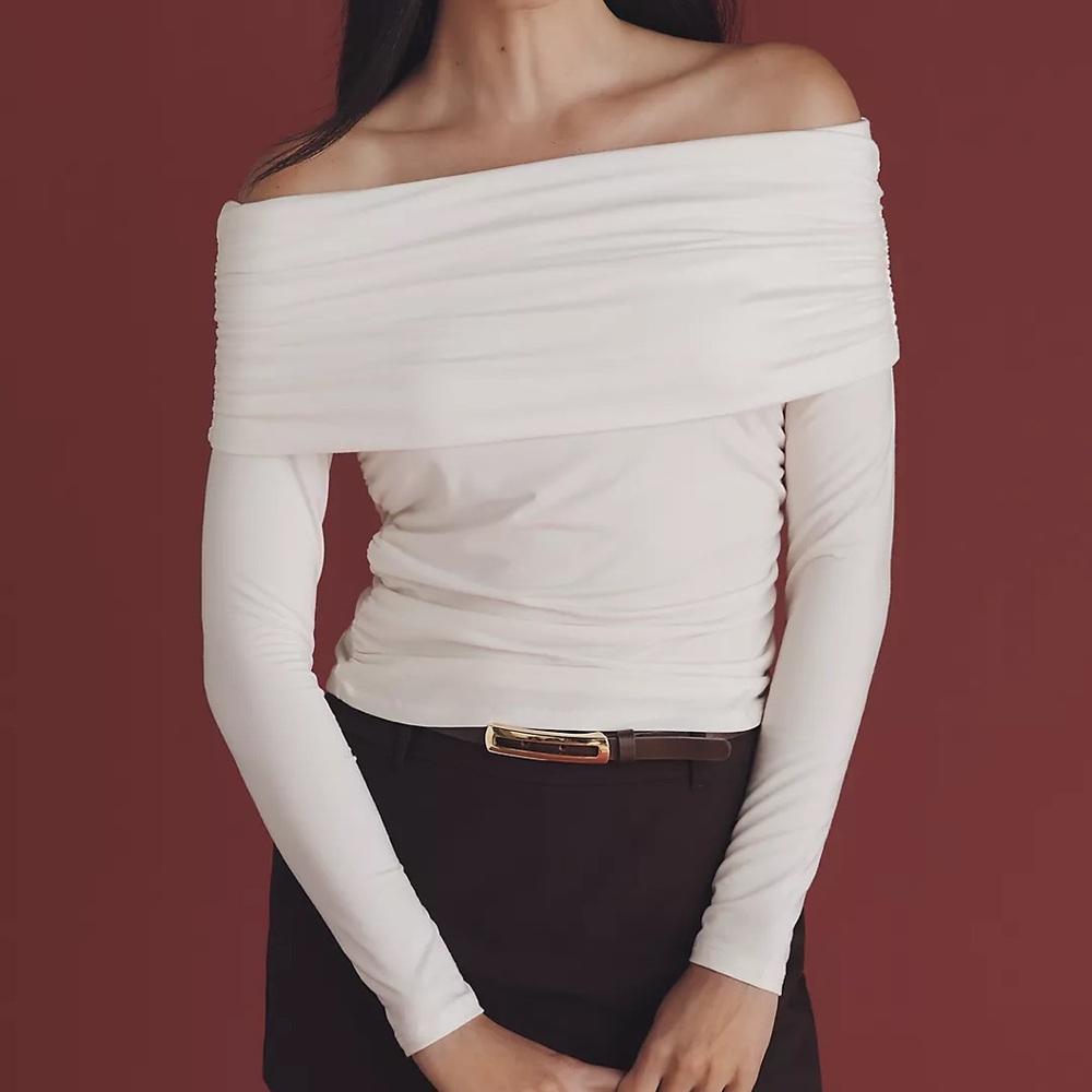 NWT Reformation Florentina Knit Off-The-Shoulder Top